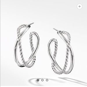 Authentic David Yurman Crossover Hoop Earring